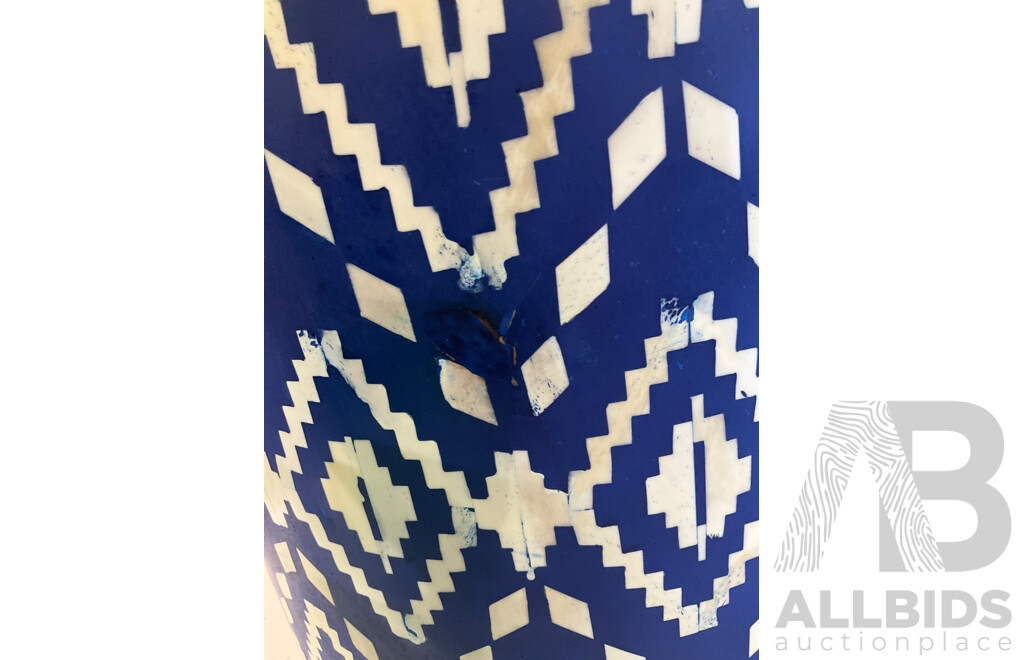 MATT BLATT Tilda Bone Inlay Side Table (Blue & White) - ORP $999.00