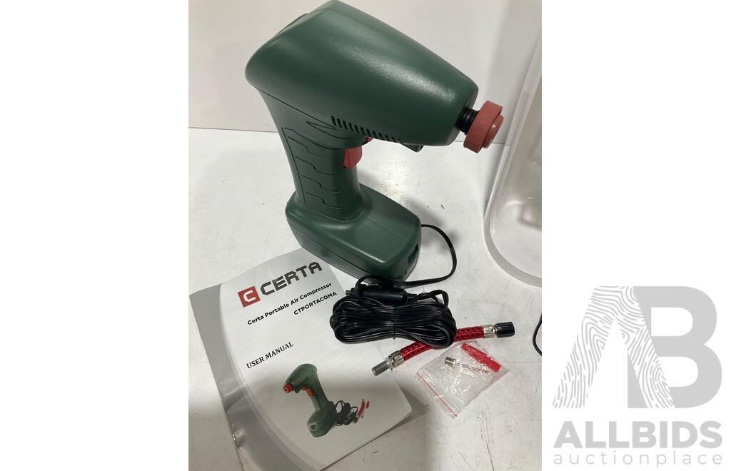 SODASTREAM, CERTA PORTABLE AIR COMPRESSOR - Lot of 2 - Estimated OPR $149.99