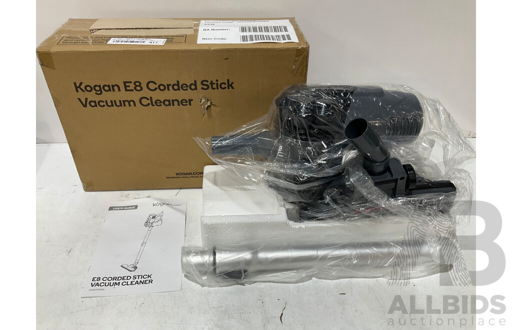 KOGAN 12V Portable Handheld Car Vacuum Cleaner, E8 Corded Stick Vacuum Cleaner - Lot of 2 - Estimated ORP $179.99