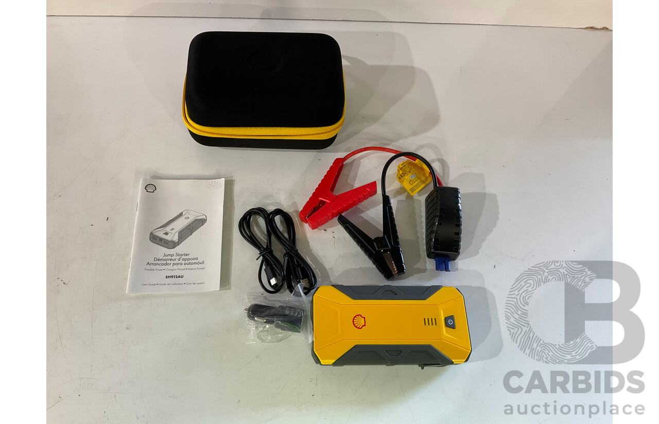 SHELL Portable Power Jump Starter, DURACELL Batteries & GULP 2pcs USB Power Point - LOT of 3 - ESTIMATED ORP $180