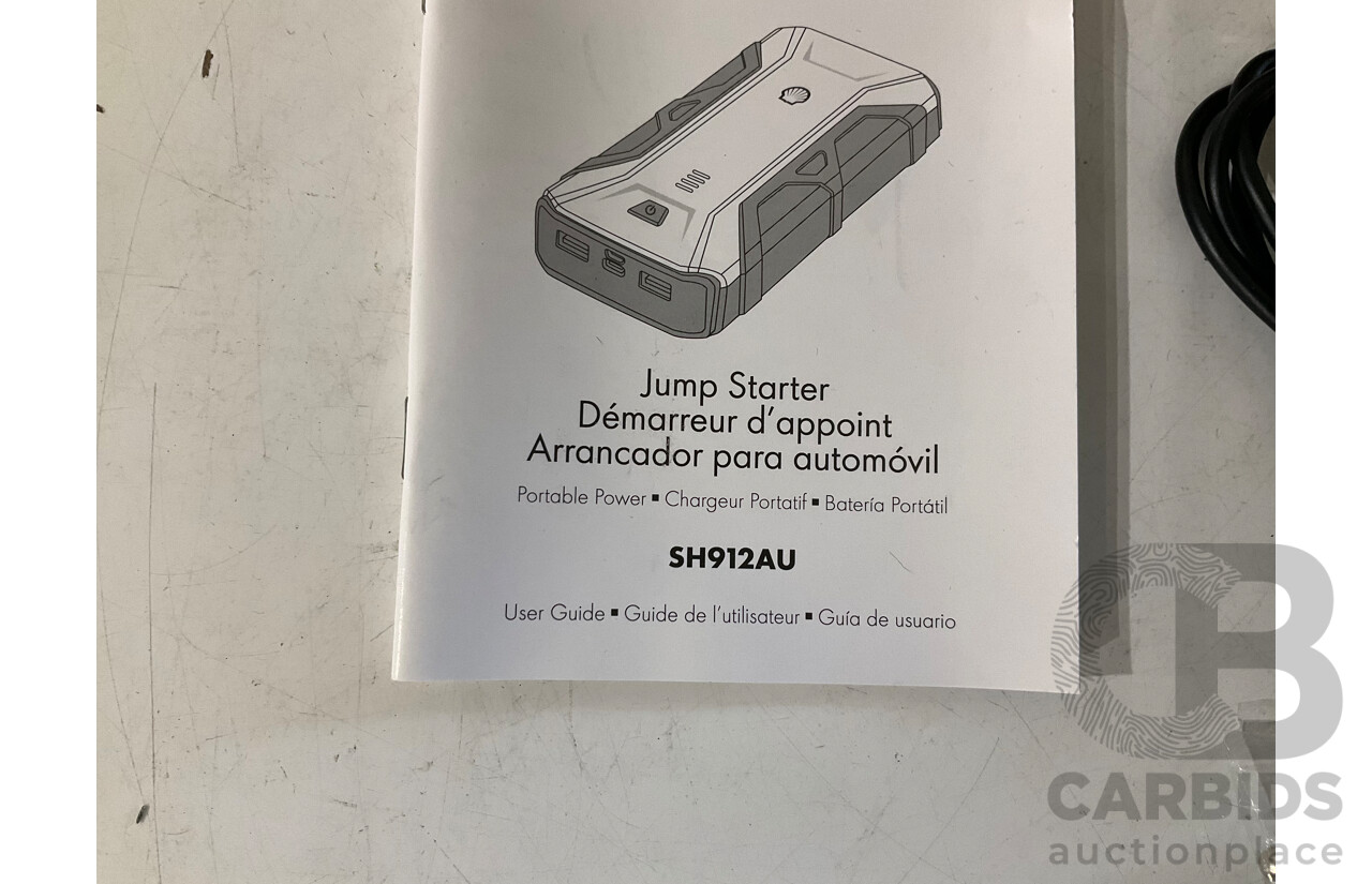 SHELL Portable Power Jump Starter, DURACELL Batteries & GULP 2pcs USB Power Point - LOT of 3 - ESTIMATED ORP $180