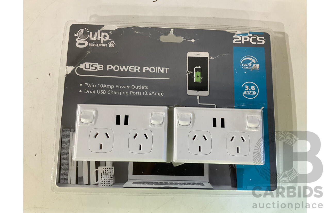 SHELL Portable Power Jump Starter, DURACELL Batteries & GULP 2pcs USB Power Point - LOT of 3 - ESTIMATED ORP $180