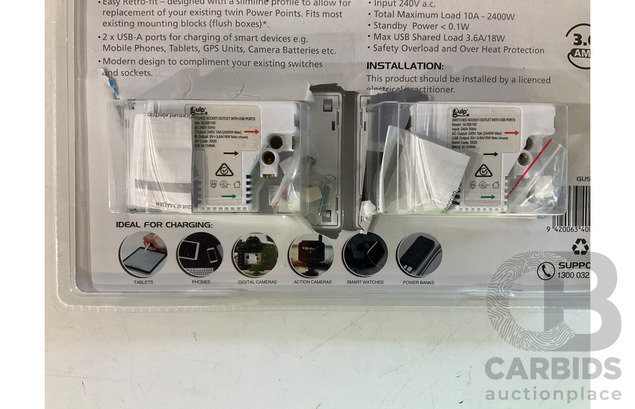 SHELL Portable Power Jump Starter, DURACELL Batteries & GULP 2pcs USB Power Point - LOT of 3 - ESTIMATED ORP $180