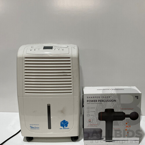 AUSCLIMATE (WDH-930DA) NWT Large 35L Dehumidifier  - SHARPER IMAGE Power Percussion Deep Tissue Massager - Total ORP $724.99