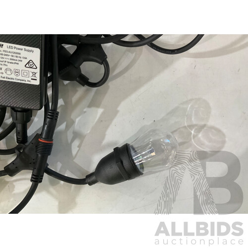 FEIT Electric (72030) Led String Lights 14.6m - NATURALLY SOLAR 4 Solar Post Accent Lights - PESTILL - Pest Repeller - Lot of 3 - Estimated Total ORP $179.99