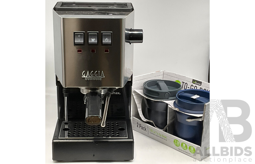 GAGGIA (NL9206AD) Classic Pro Coffee Machine - REDUCE (102527) 530ml to Go Bowl (Two Pack) - Total ORP 728.99
