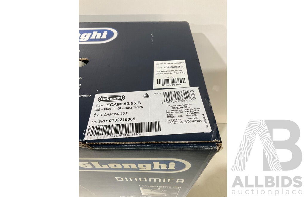 DELONGHI (ECAM350.55.B) Premiu Automatic Coffee Machine - Total - ORP $1199.00