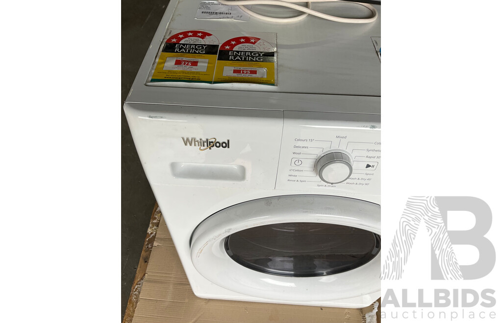 WHIRLPOOL (WFWDC96) 9KG WASHER & 6KG DRYER COMBO - Total ORP $1149.98