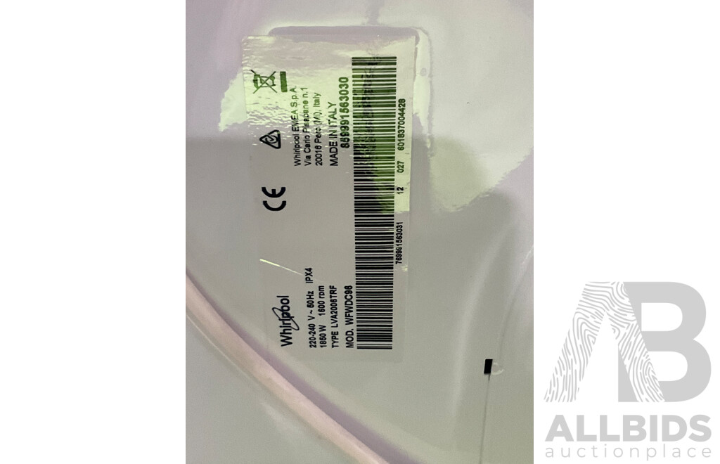 WHIRLPOOL (WFWDC96)  9KG WASHER & 6KG DRYER COMBO - Total ORP $1149.98