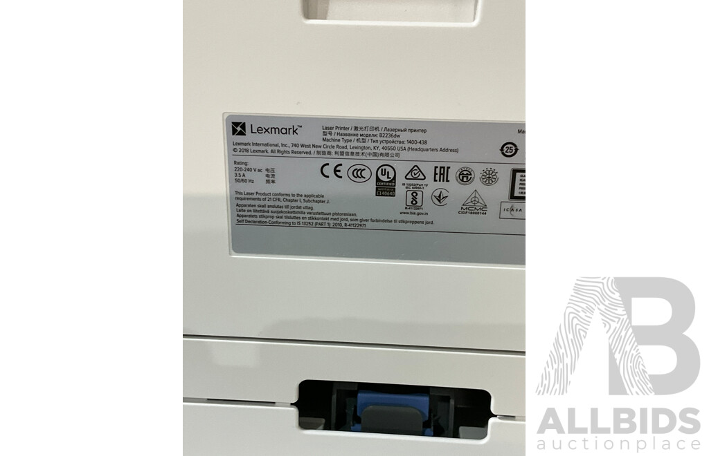 LEXMARK (B2236dw) 34ppm Single Function Wireless Mono Laser Printer - ORP $227.59