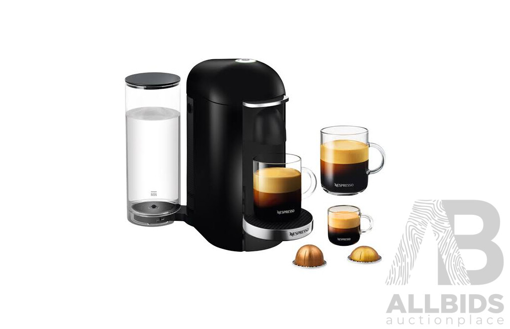 BREVILLE (BNV420BLK) Nespresso Vertuo Plus Deluxe Black Coffee Machine - ORP $279.00