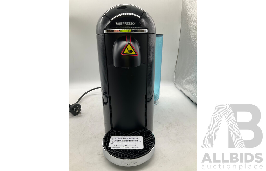 BREVILLE (BNV420BLK) Nespresso Vertuo Plus Deluxe Black Coffee Machine - ORP $279.00