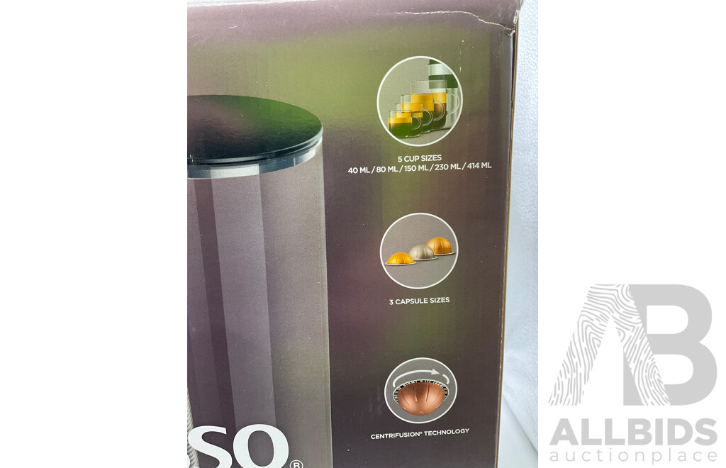 BREVILLE (BNV420BLK) Nespresso Vertuo Plus Deluxe Black Coffee Machine - ORP $279.00