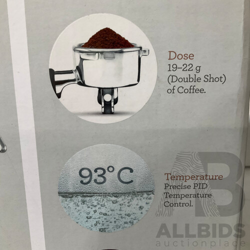 BREVILLE (BES875BSS) Express Coffee Machine, ROYAL DOULTON Pacific Mint Mugs - Lot of 2 - Total ORP $709.00  