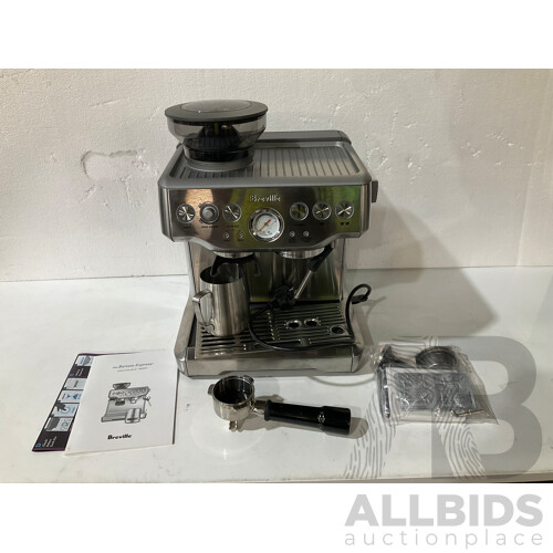 BREVILLE (BES875BSS) Express Coffee Machine, ROYAL DOULTON Pacific Mint Mugs - Lot of 2 - Total ORP $709.00  