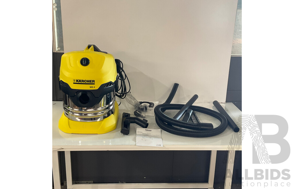 KARCHER (IPX4) WD 4 Premium 20L Wet & Dry Vacuum - ORP $279.00