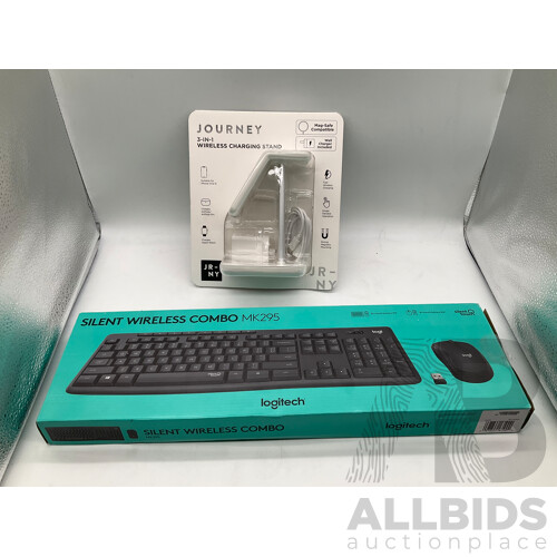 JOURNEY 3-in-1 Wireless Charger, LOGITECH (MR0085) Silent Wireless Combo - Lot of 2 - Total ORP $184.99