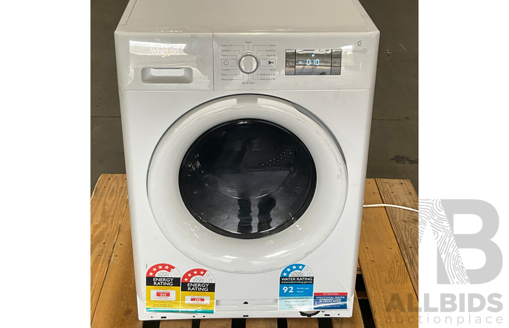 WHIRLPOOL (WFWDC96) 9kg Washer and 6kg Dryer Combo - ORP $1149.99