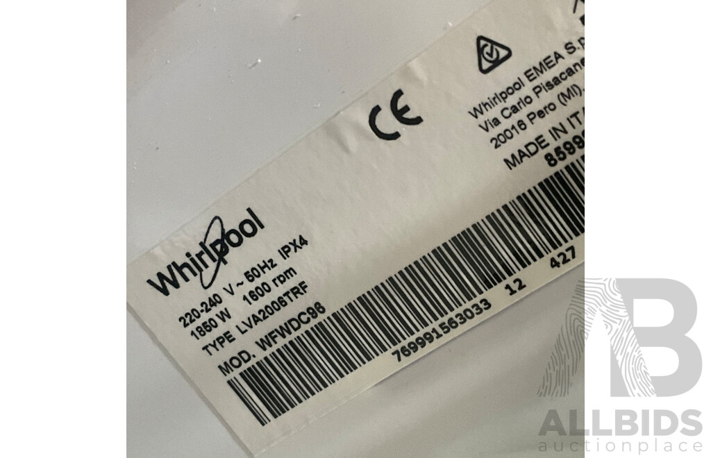 WHIRLPOOL (WFWDC96) 9kg Washer and 6kg Dryer Combo - ORP $1149.99