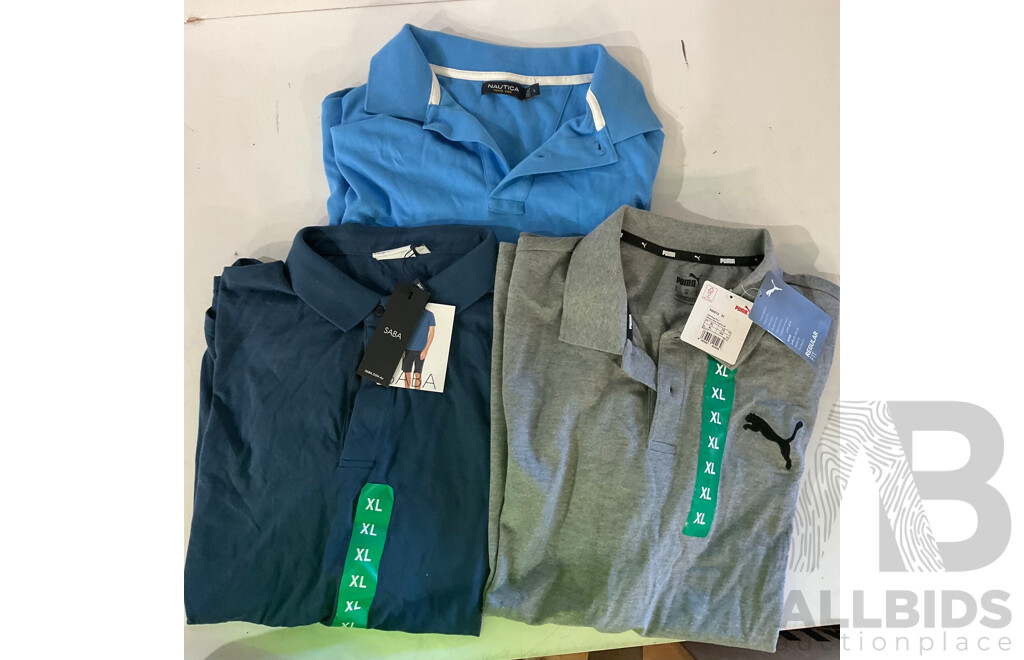TOMMY HILIFIGER, PUMA, NAUTICA & Assorted Men's Clothing & Sleepwear (Size L/XL/2XL)- Lot of 22 - Estimated Total ORP $550.00