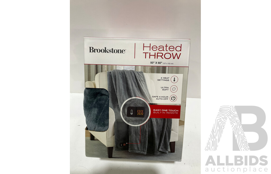 HOMEDICS Full Body Heated Massage Mat, BROOKSTONE Heated Throw - Lot of 3 - Estimated ORP $149.99