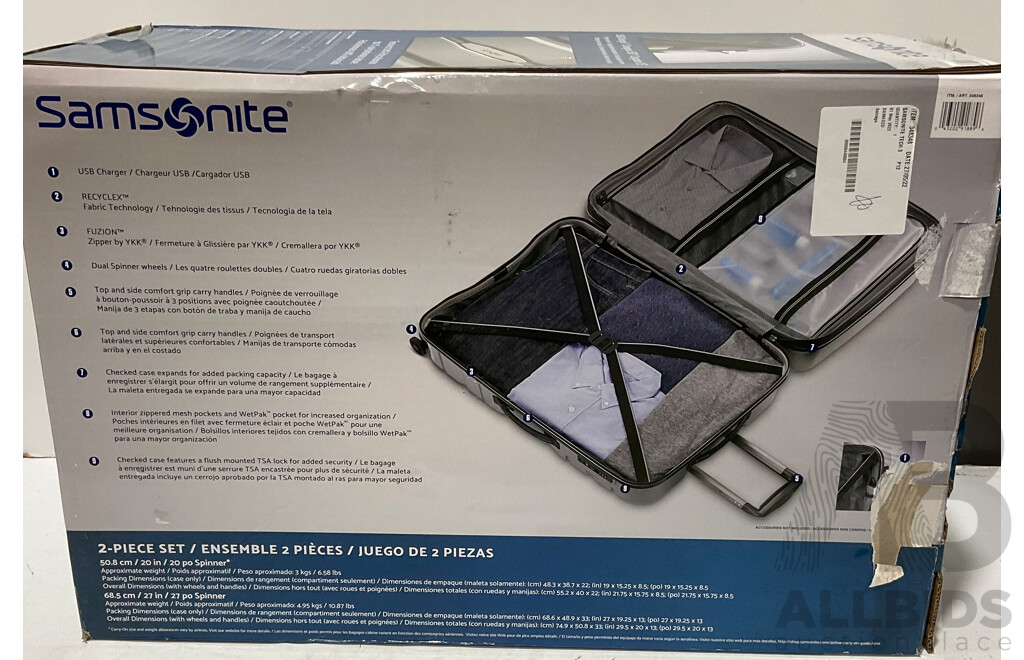 SAMSONITE Tech 3 Hard Case Suitcase 2 Piece - ORP $259.99