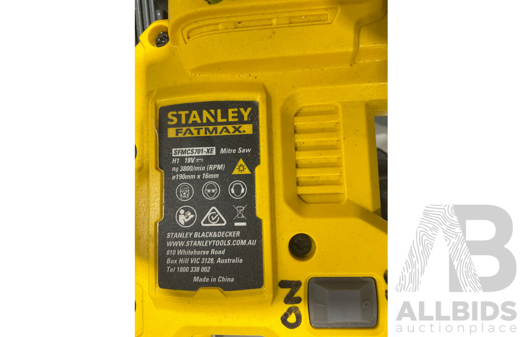 STANLEY (SFMCS701-XE) Fatmax Mitre Saw H1 18v - ORP$439