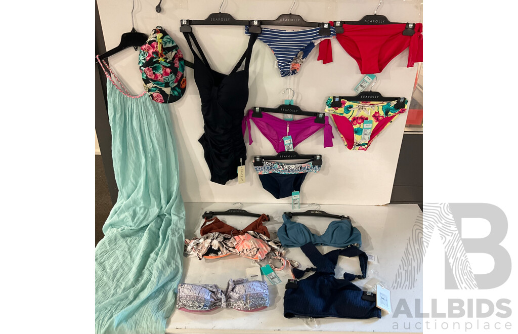 SEAFOLLY, MILEA Women's Swimwear (SIZE S/10) - Lot of 13 -  Estimated Total ORP $1000.00