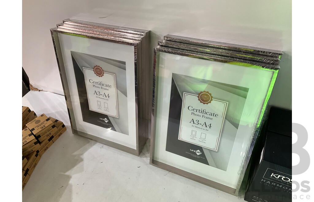 CERTIFICATE Photo Frame (X6), KROSNO Harmony Collection Red Winer Glass (X5), MARGARITA Cocktail Glasses (X2) & Assorted Items