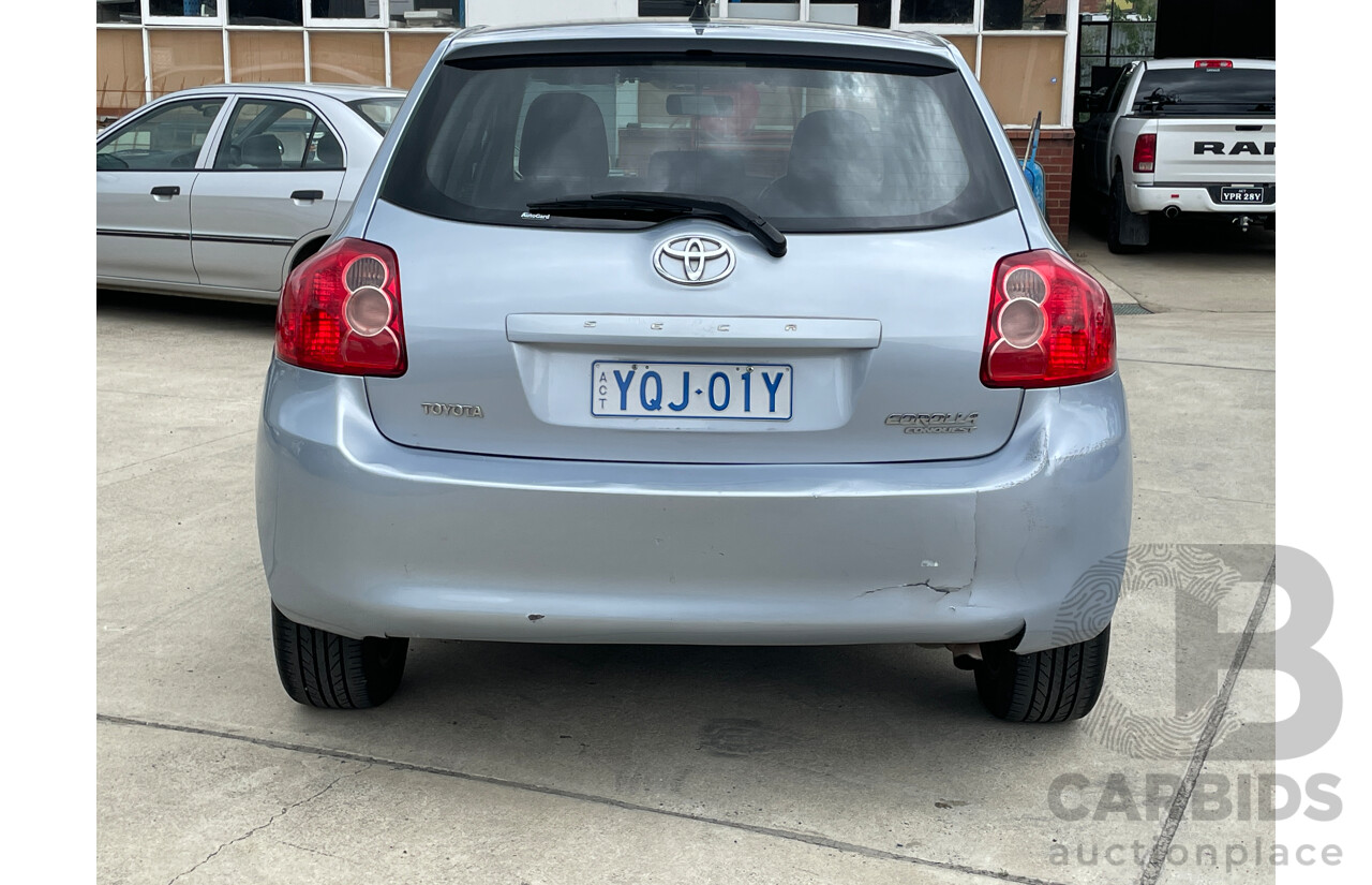 7/2007 Toyota Corolla Conquest ZRE152R 5d Hatchback Silver 1.8L