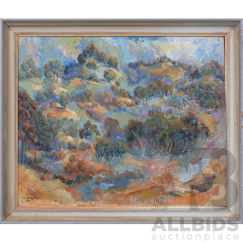 Hal Boyer, The Gold Country - Burrangong 1966, Oil on Masonite, 58 x 71 cm