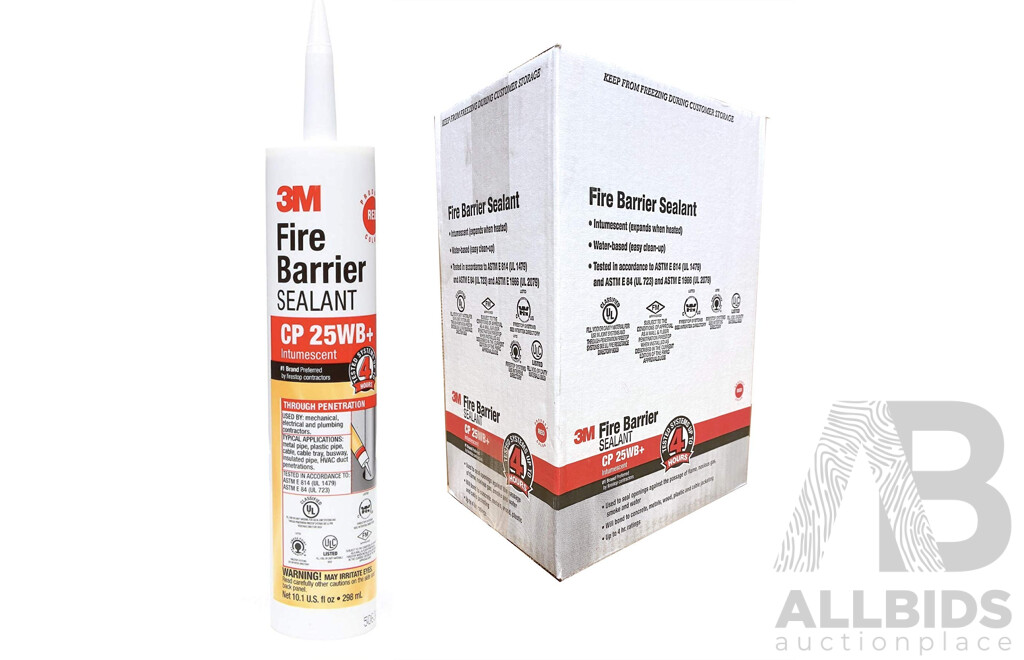 3M CP25WB+ Intumescent Fire Barrier Sealant - Lot of 12 - New