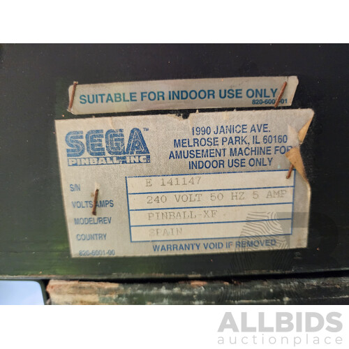 09/1997 the X-Files (46) Sega Pinball Solid State Electronic Pinball Machine