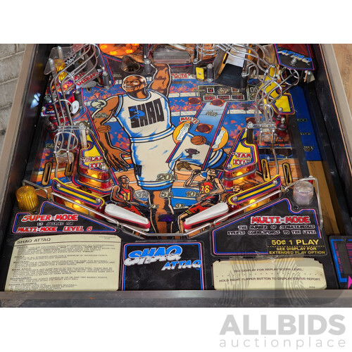 02/1995 Shaq Attaq (743) Premier Pinball Solid State Pinball Machine