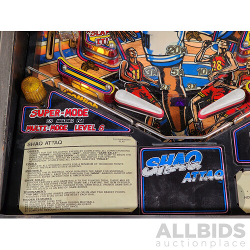 02/1995 Shaq Attaq (743) Premier Pinball Solid State Pinball Machine