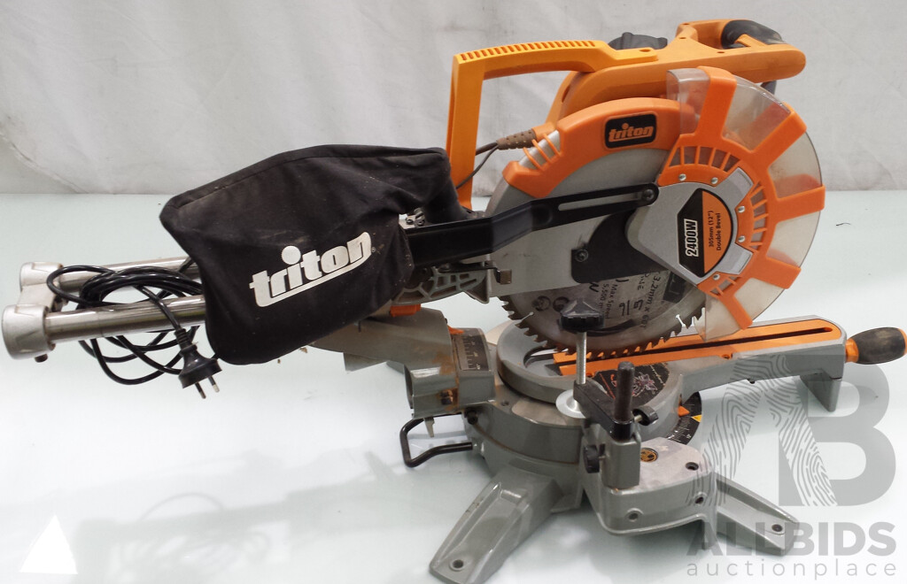 Triton 2400 Watt Electric 305mm Double Bevel Dual Bar Sliding Mitre Saw