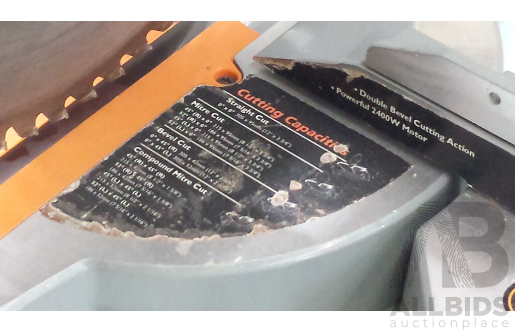 Triton 2400 Watt Electric 305mm Double Bevel Dual Bar Sliding Mitre Saw