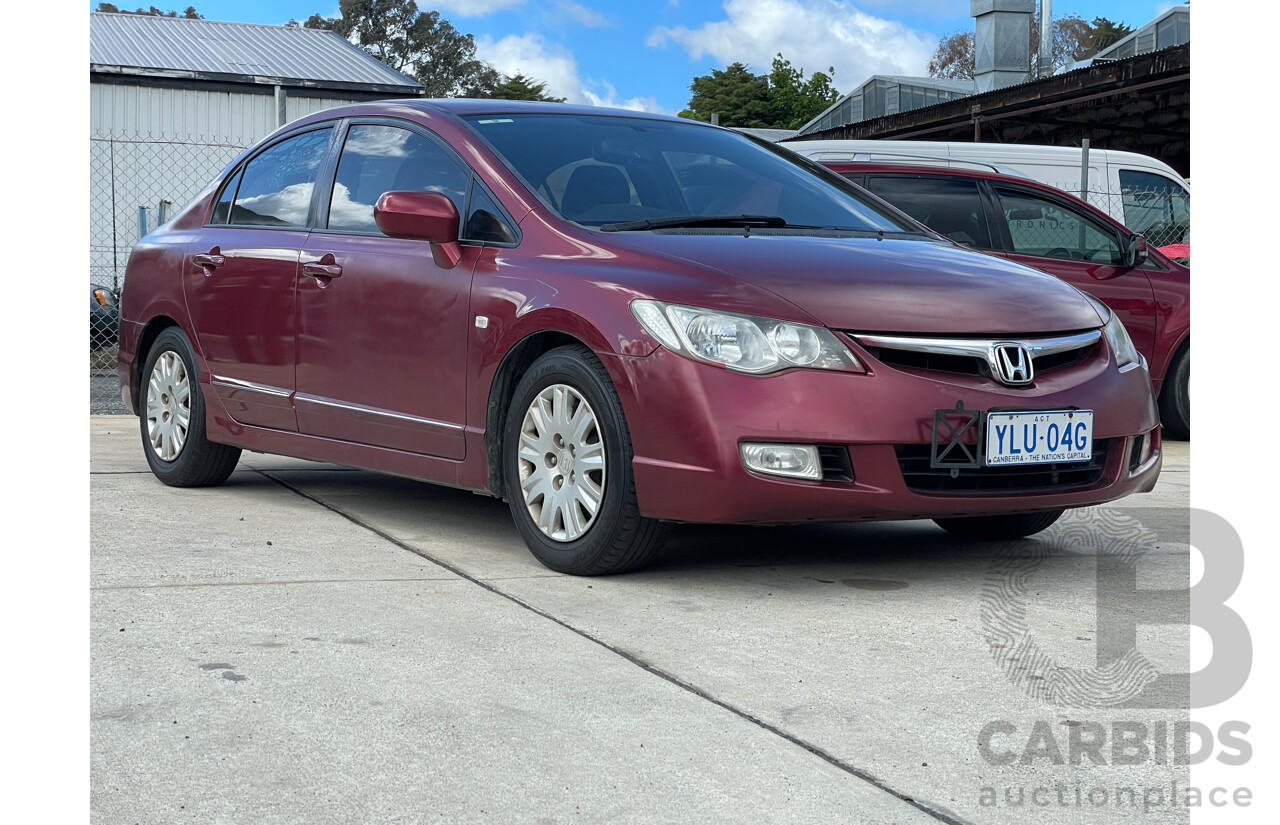 10/2007 Honda Civic VTi MY07 4d Sedan Maroon 1.8L