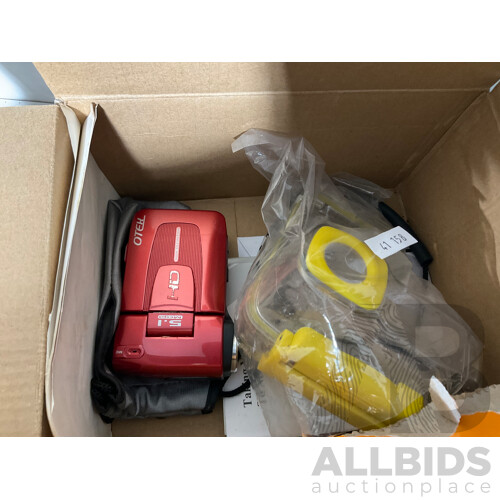 Collection of Two Cameras in Original Boxes - Sony Cybershot DSC-S500, Fujifilm Finepix S2950 and an Otek HD Underwater Video Camera in Original Box, Plus Various Lenses and a Vintage Asahi Spotmatic Pentax Camera and More