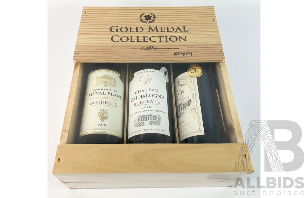 French Gold Medal Collection, Three 750ml Bottles Bordeaux Wine