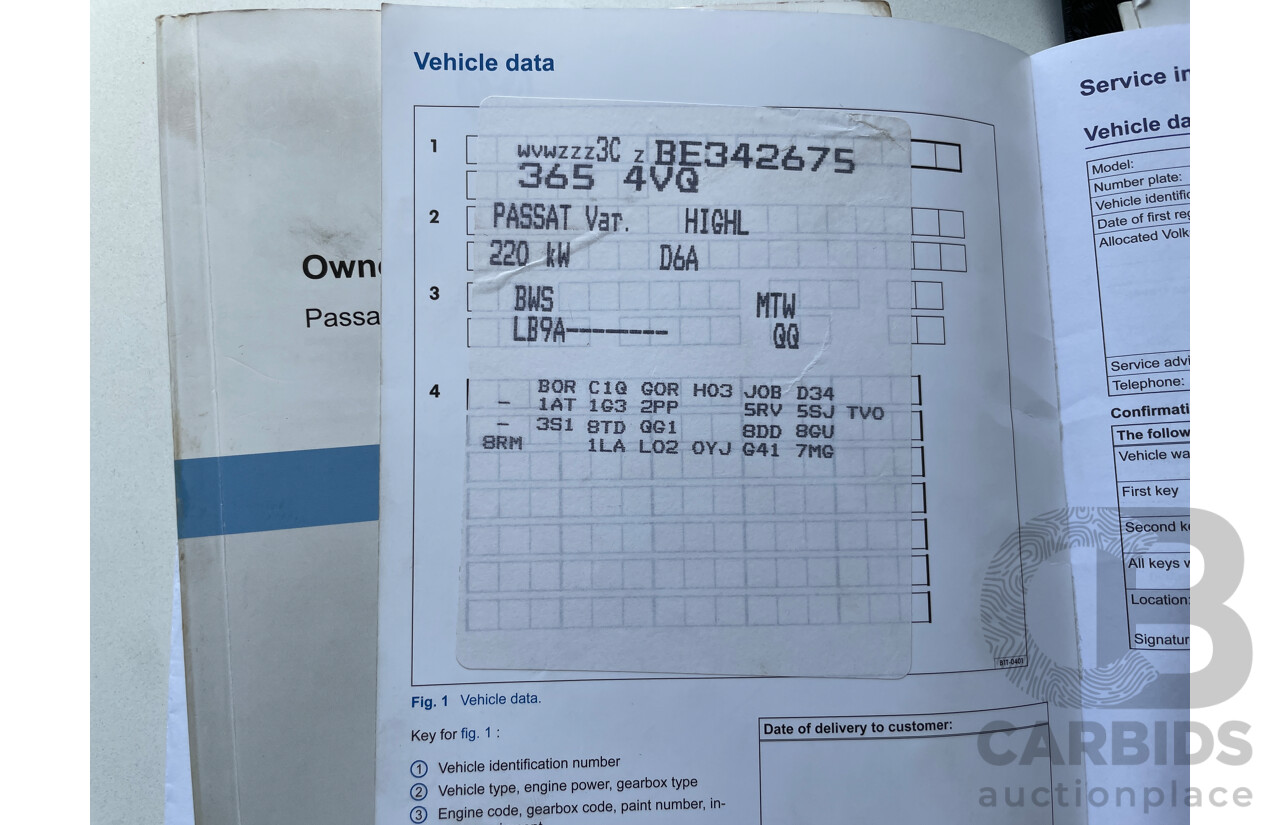 7/2011 Volkswagen Passat V6 FSI Highline 3C MY11 4d Wagon White 3.6L