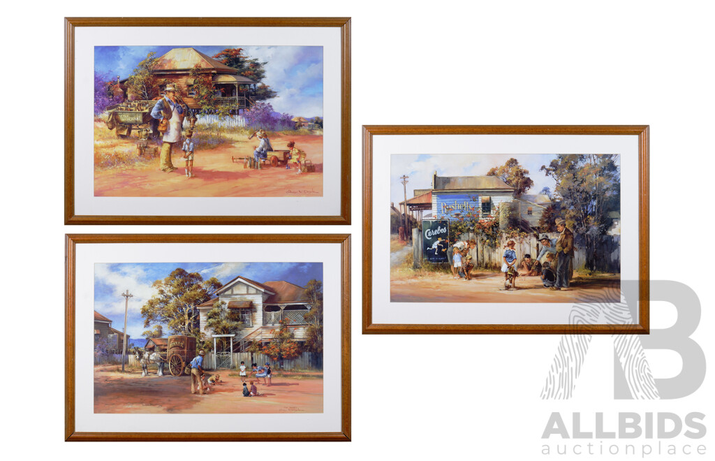 Three Framed D'Arcy Doyle Reproduction Prints, 'Big Ring', 'For Keeps' and Another, each 73 x 100 cm (frame) (3)