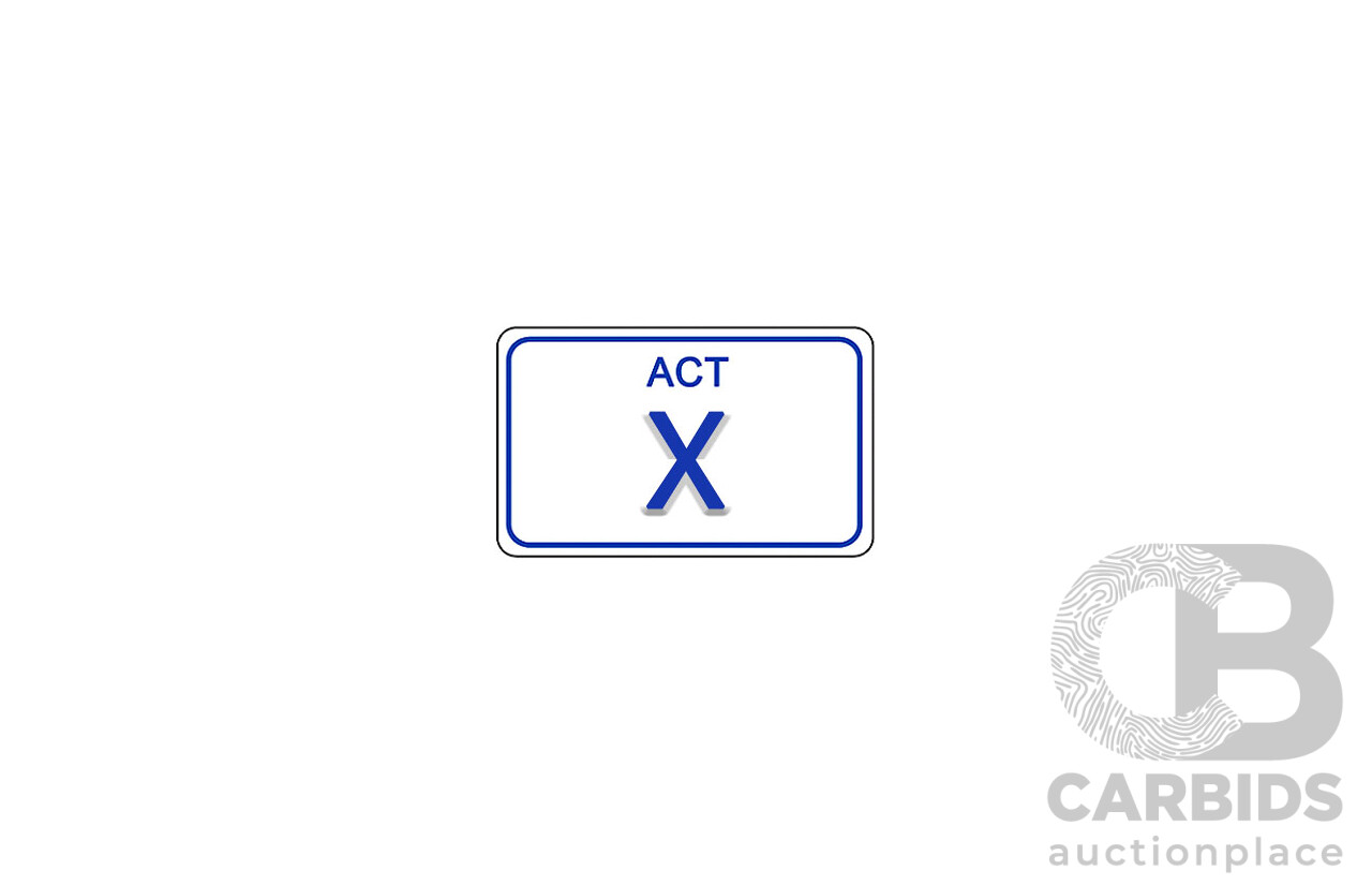 ACT Single Letter Number Plate - X