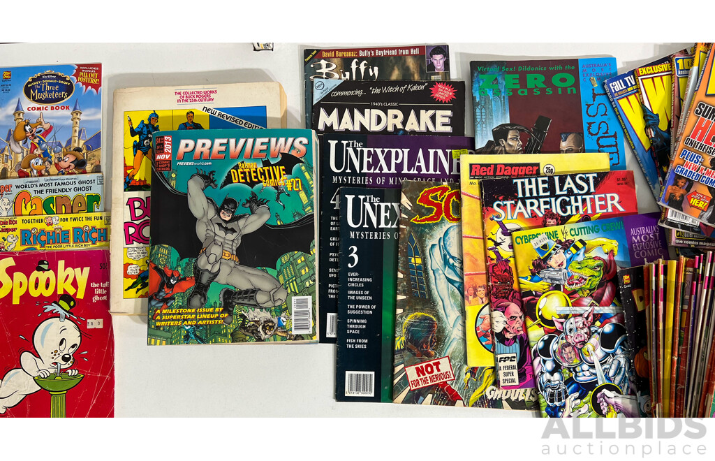 Collection Approx 65 Retro Comics and Magazines of Mixed Genres Including Three Heavy Metal Magazines, Heavy Metal Presents So Beautiful and so Dangerous, Disney Comics and More