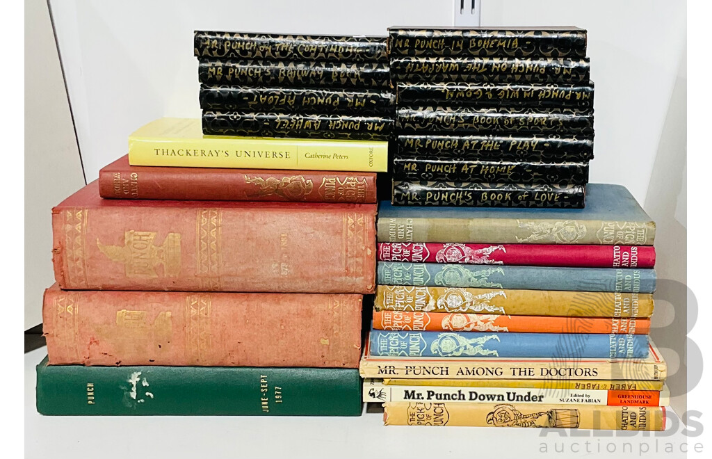 A Collection of Approx 25 Punch Books Through Various Years, Such as 1977, 1881, Mr. Punch Down Under and More