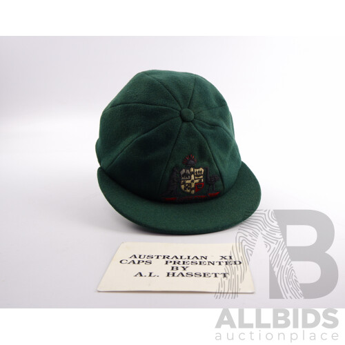 Australian Baggy Green Cap (1938)- Worn and Presented by Former Australian Captain Lindsay Hassett