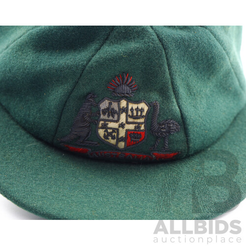 Australian Baggy Green Cap (1938)- Worn and Presented by Former Australian Captain Lindsay Hassett