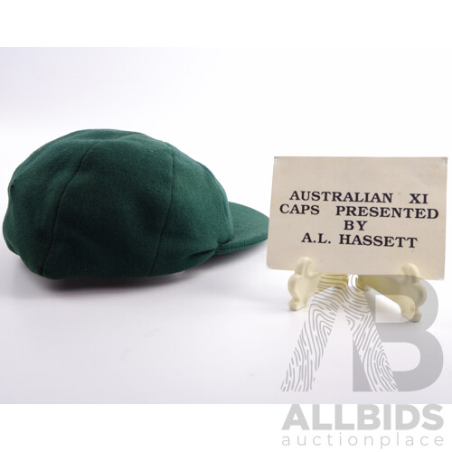 Australian Baggy Green Cap (1938)- Worn and Presented by Former Australian Captain Lindsay Hassett