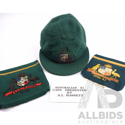 Australian Baggy Green Cap (1938)- Worn and Presented by Former Australian Captain Lindsay Hassett