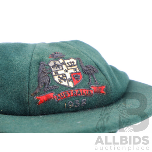 Australian Baggy Green Cap (1938)- Worn and Presented by Former Australian Captain Lindsay Hassett